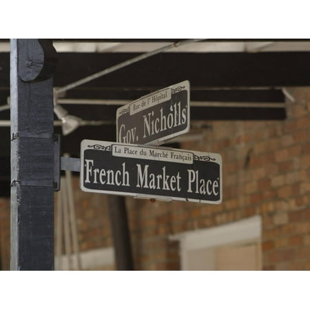 French Market Place Street Sign, New Orleans, Louisiana, Usa Print Wall (Best Places For Street Photography)