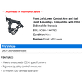 thumbnail image 2 of Front Left Lower Control Arm and Ball Joint Assembly - Compatible with 2004 Oldsmobile Bravada, 2 of 2