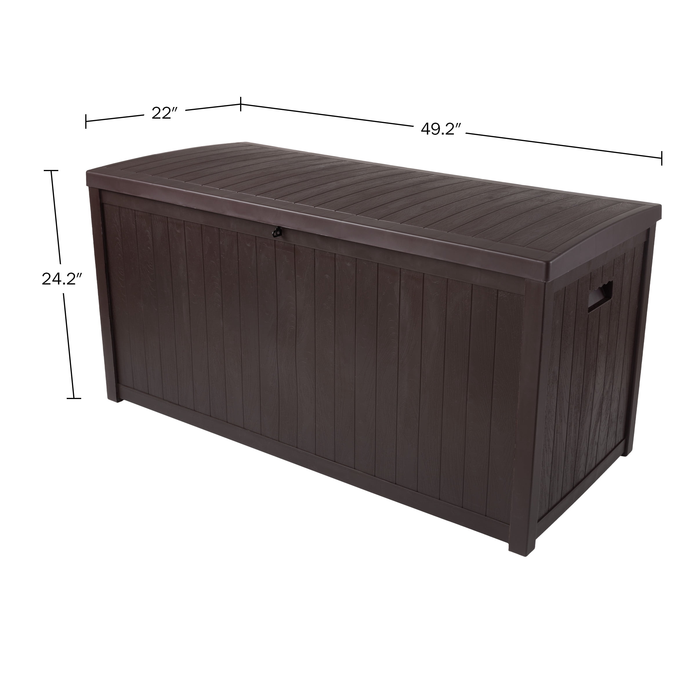 Storage Box - 113-Gallon Container for Patio Storage - Durable and Fade-Resistant Resin Deck Box - Outdoor Furniture by Pure Garden (Brown)