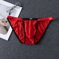 thumbnail image 2 of KHONTS Thongs for Men Underwear Lace Thongs Mesh Breathable Briefs Red XL, 2 of 4