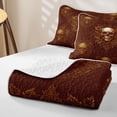 thumbnail image 4 of Castle Fairy Gothic Skull Damask Bed Spread Queen,Abstract Retro Rose Queen Coverlet Set,Rust Tan, 4 of 7