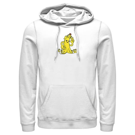 Men's Fortnite Peely Peace Sign Pull Over Hoodie White Small