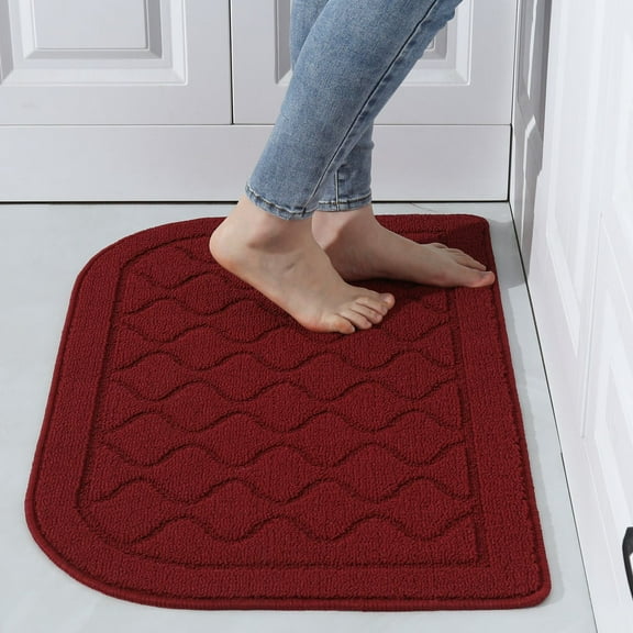 Nvzi-a Luxury Bathroom Rug Mat, Extra Soft and Absorbent Microfiber Bath Rugs, Non-Slip Plush Shaggy Bath Carpet, Machine Wash Dry, Bath Mats for Bathroom Floor,(wine red)
