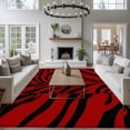 thumbnail image 3 of Rectangle Rug 5x8ft Area Rug,Tiger Stripe Red Black Line Area Rugs for Living Room Bedroom,Abstract Animal Texture Floor Mat Non-Slip Non-Shedding Carpet Indoor Accent Rugs, 3 of 9