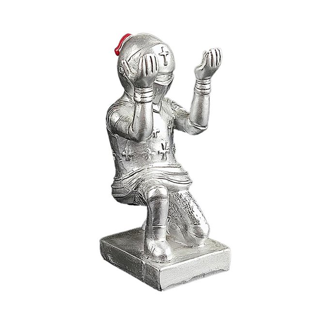 Portalápices De Caballero, Portalápices De Resina, Soporte Decorativo Para Bolígrafos De Soldado, Organizador De Resina Plateada, Decoración De Caballero Para Escritorio De Oficina En Casa Vogacara EL006960-00