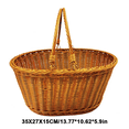 thumbnail image 3 of Cesta de picnic de ratán sintético hecha a mano con asa, cesta de almacenamiento tejida de mimbre para picnic y acampada, soporte para fruta al aire libre, 3 of 6