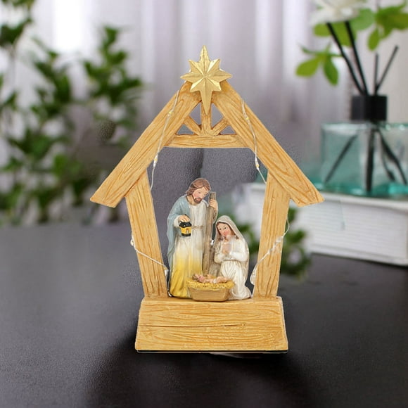 BKER Scene Manger Ornaments Character Christmas Holiday Scene Figurines Ornaments For Home Christmas Decorations