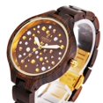 thumbnail image 4 of Womens Brown Salwood Watch with Crystals, Gold Bezel, Business Casual, Swiss Ronda Movement, 1ATM Water Resistant MTJW13040, 4 of 6