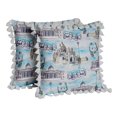 thumbnail image 4 of S4Sassy Giraffe|Human Face & Ancient Place Architectural Blue Cotton Flex Tassel Sofa Cushion Case Home Decorative Square Pillow Cover Throw 2Pcs-18 x 18 Inches, 4 of 5