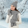 thumbnail image 6 of Winter Hat Scarf Gloves Set for Women & Men - 3-in-1 Warm Knit Beanie Touchscreen Gloves Long Scarf - Acrylic Stretchy One Size Fits Most - Perfect Christmas Gift for Her Him, 6 of 6