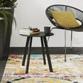 thumbnail image 4 of Evajoy Patio metal Side Table, 17.7"X18.2"(Height) Rust-Resistant Round End Table with Square Feet Décor for Bistro, Apartment, Balcony(Black), 4 of 5