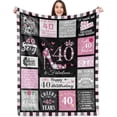 thumbnail image 1 of LHSHID 40th Birthday Gifts for Women Blanket 40th Birthday Gift Ideas 40th Birthday Decorations Women 40 Birthday Blanket Gifts for 40 Year Old Women Throw Blanket 60"x80", 1 of 8