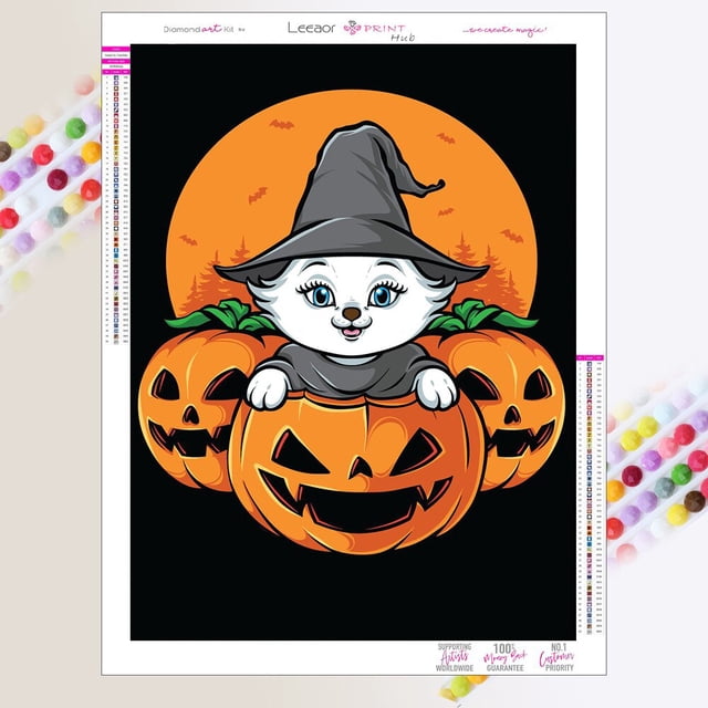 Pintura de diamantes 5D de dibujos animados para Halloween, mosaico de diamantes completo, bordado, Kits de punto de cruz, decoración de vacaciones en el hogar, arte artesanal