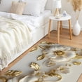thumbnail image 2 of JML Non-Slip Microfiber & Rubber Doormat - Soft Entryway Rug for Home/Office (16"x24") - Easy Clean Door Mat for Indoor/Outdoor Use, White and Gold Floral, 2 of 5