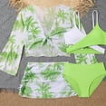 thumbnail image 2 of Girls Swimsuit 3 Piece Bathing Suits for 5-12 Years Hawaiian Bikini Set with Cover Ups Skirt, 2 of 8