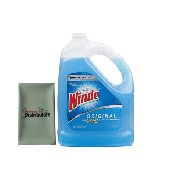 Windex Glass Cleaner Refill 1 Gallon Original Blue Formula Bundled with a PD Micro-Fiber Cloth
