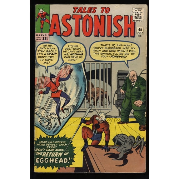 Tales To Astonish #45 FN 6.0 2nd Appearance Wasp! Egg Head Appearance! Comic Book