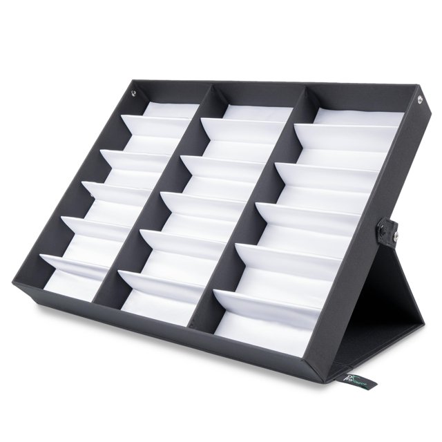 Caja organizadora para gafas de sol ProSource con 18 ranuras y cierre a presión