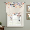 thumbnail image 2 of Spring Floral Balloon Curtains for Bedroom/Front Door/Bathroom, Elegant Flowers Farmhouse Botanical Rustic Tie Up Curtains 63 Inch Length Light Filtering Kitchen Curtains Shades for Windows 46"x63", 2 of 8