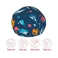 thumbnail image 5 of KLL Ocean Floor Animals Pattern Shower Cap & Bath Cap for Women,Reversible Oversized Waterproof Shower Caps for all Hair Lengths,Elastic Reusable Bathing Hair Cap, 5 of 6