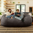 thumbnail image 3 of Jaxx 7 Foot Giant Bean Bag Sofa, Charcoal, 3 of 7