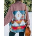 thumbnail image 3 of HSHDLDF Women's Aztec Denim Jacket Distressed Lapel Long Sleeve Vintage Button Down Denim Jacket Shacket, 3 of 4