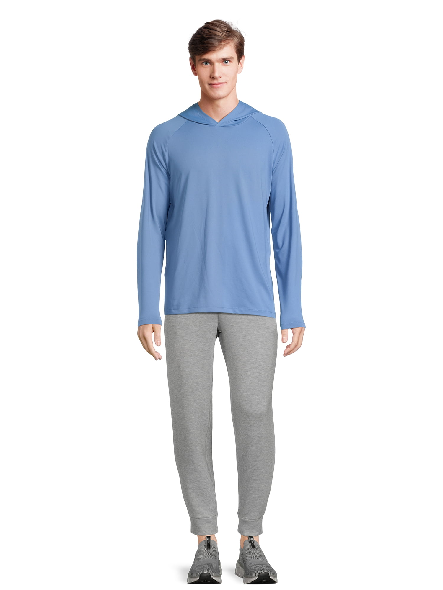 George Men’s & Big Men's Hooded Long Sleeve Sun Shirt with UPF50+, Sizes S-3XL