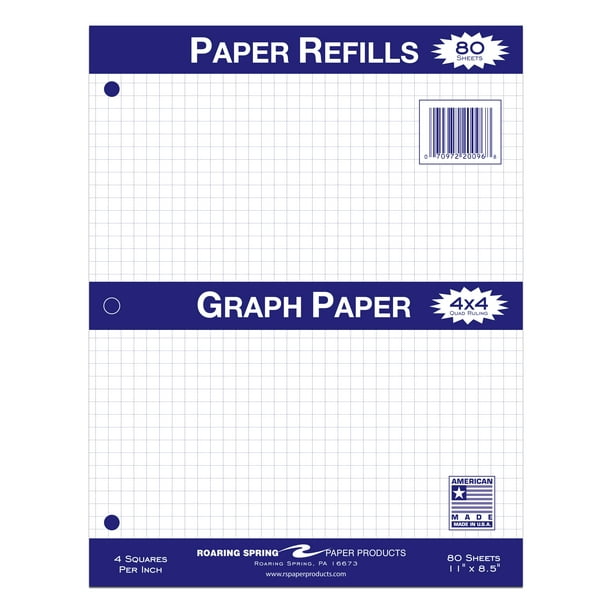 FILLER PAPER 8.5"x11" 4x4 GRAPH RULED