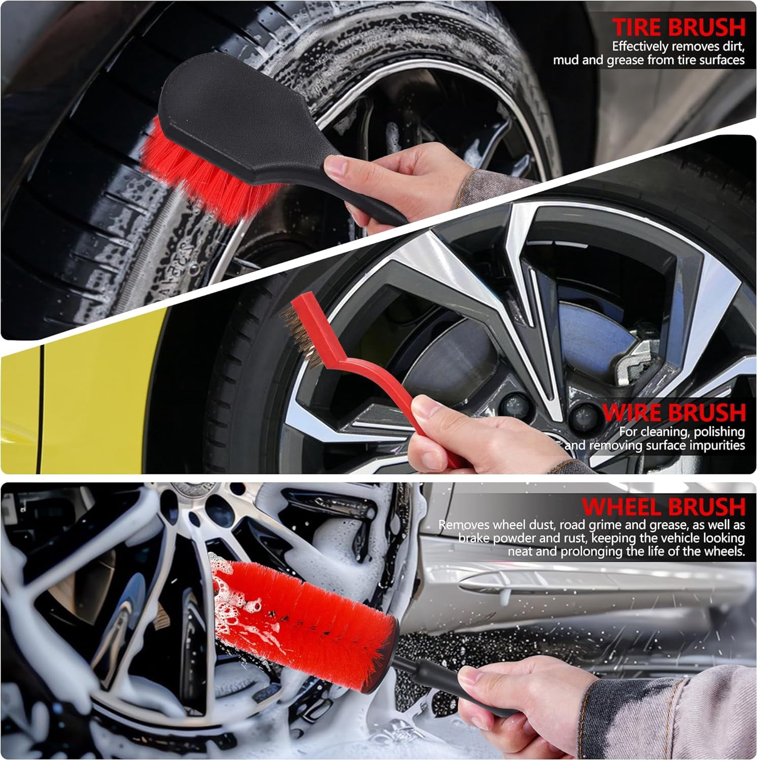 Maxxmarket 35 Piece Car Cleaning Kit with Detailing Brushes, Windshield Cleaner and Tool Box