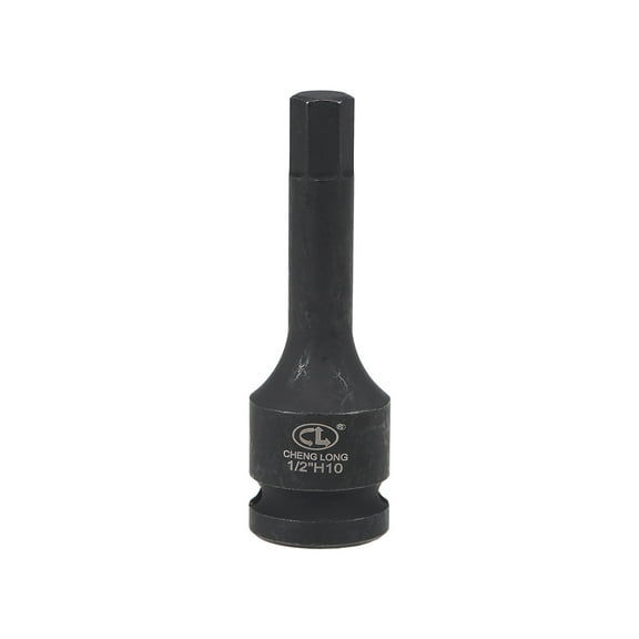 Uxcell H10 1/2-Inch Metric Drive Impact Hex Bit Socket Cr-Mo Steel Black 1pcs