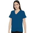 thumbnail image 2 of eloria Women's T-Shirt V-Neck Half Sleeve Casual Top Navy Blue, 2 of 6