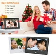 thumbnail image 3 of Cadre Photo Numérique LED 7 Pouces avec Résolution 1024x600, Écran 16:9, Prend en Charge la Lecture de Vidéo/image/musique 1080P, Fonctions Horloge/calendrier/alarme, Carte SD Max 32 Go & USB, Audio Stéréo, Plastique ABS, 3 of 7