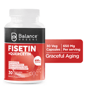 Balance Breens Fisetin   Quercetin 650mg - 30 Veg Capsules - Graceful Aging