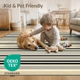 thumbnail image 4 of ODIKA 8'x10' Washable Area Rug Non-Slip Chair-Friendly Mat Modern Farmhouse With Reversible Boho Banded Accents Striped Flowing Dynamic for Dining Room, Large Office, Lounge, 4 of 7