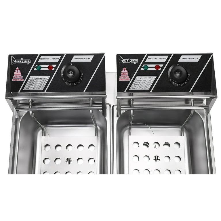 Commercial Deep Fryer with Basket, 3400W 12.7QT/12L Electric Deep Fryers  for Res