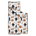 thumbnail image 2 of Basketball and Wow White Pattern Teens Toddler Nap Mat with Pillow, Sleeping Mat Bag for Preschool Daycare 50"x20", 2 of 6