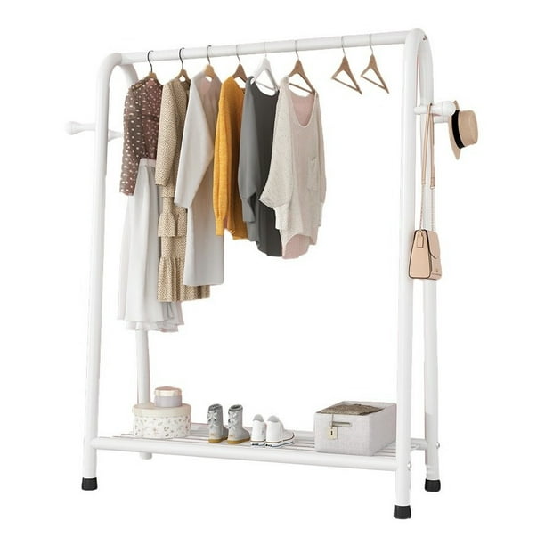Perchero para Ropa Rack Metalico de 1 Nivel Closet Reforzado 120 Cm Color Blanco Practiksa RZ30010