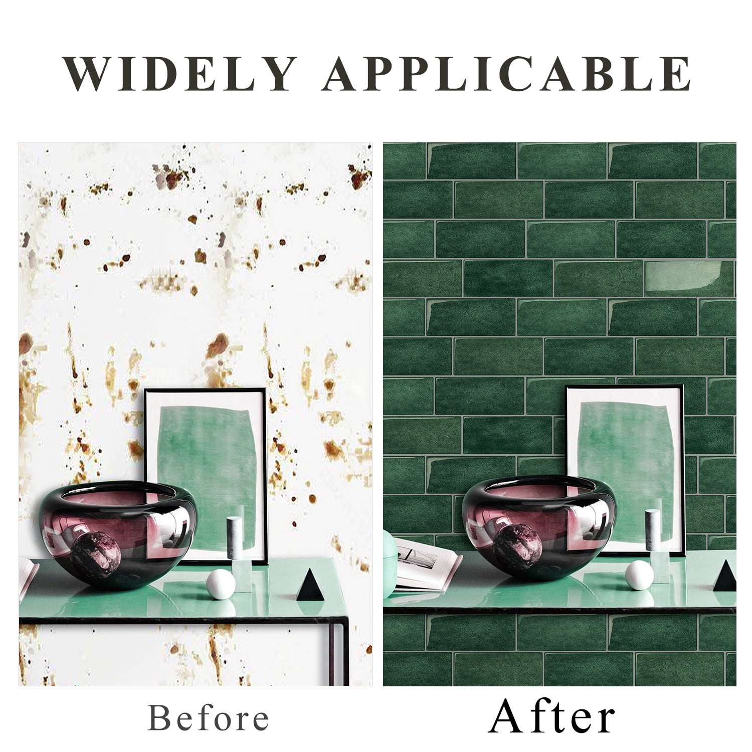FLOLEOPA 20-Sheet Subway Tile Peel and Stick Backsplash, Self Adhesive Vinyl Wall Tiles, Stick on Backsplash for Kitchen and Bathroom