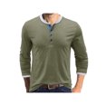 thumbnail image 1 of Sunloudy - Camisetas informales para hombre, cuello redondo, manga larga, cuello redondo, cierre de botones, escote Sunloudy S M L XL XXL, 1 of 7