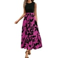 thumbnail image 1 of Summer Dresses For Women 2025 Floral Print Wrap Short Sleeve Maxi Dress Patchwork Ruffle A Line Dress, 1 of 5
