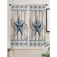 thumbnail image 5 of Texas Star Navy Blue Bathroom Window Curtain, Farmhouse Vintage Art Wooden Light Filtering Coffee Kitchen Curtains, Bedroom Living Room Curtains 2 Panel 84"x63", 5 of 6