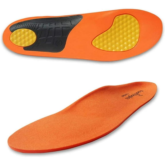 Footlogics Full-Length Orthotic Shoe Insoles with Arch Support for Heel Pain, Ball of Foot Pain (Metatarsalgia), Flat Feet - Football, Pair, XS
