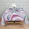 thumbnail image 3 of Square Tablecloth, Waterproof Polyester Table Cover, Wrinkle Resistant & Washable Fabric for Dining, Kitchen, Picnic, 42x42in(107x107cm), Liquid & Marble Print, 3 of 6