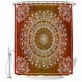 thumbnail image 2 of Orange Boho Waterproof Fabric Shower Curtain,Country Vintage Ethnic Abstract Geometric Waterproof Fabric Shower Curtain for Bathroom Curtains Bathtubs Shower Curtains with 12 Hooks Stall 48x72in, 2 of 8