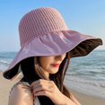 thumbnail image 3 of Shenmeida Women Fisherman Lightweight Vinyl Straw Sun Visors for Women, Isolation Layer Hollow Out Big Brim Sun Protecetion Wide Brim Sun Hats Beach Hat Outdoor, 3 of 3