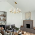 thumbnail image 5 of 5-Light Modern Farmhouse Chandelier with Wavy Fabric Shades for Dining Room, 5 of 12