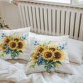 thumbnail image 5 of Outdoor Waterproof Pillow Covers Pack of 2, Summer Flower Country Sunflower Wooden Board Decorative Throw Pillowcases Cushion Covers for Garden Patio Tent Sofa Couch, 26x26 inch, 5 of 8