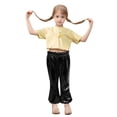 thumbnail image 1 of FAOWME Child Bright Flared Pants Dance Folk Dance Fishtail Pants Black 11-12 Years, 1 of 4