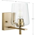 thumbnail image 6 of Progress Lighting Calais 1-Light Wall Sconce, Vintage Brass, Clear Glass Shade, 6 of 6