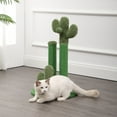 thumbnail image 2 of THE LICKER STORE Marfa 25.25" Modern Jute Triple-Cactus Cat Scratching Post with Fuzzy Toy, Green, CTR1009A, 2 of 9